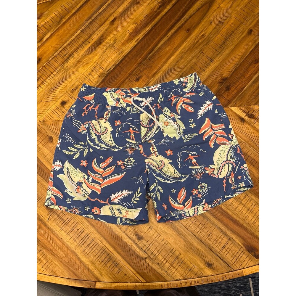 Polo Ralph Lauren Hawaiian Swim Trunks Mens Large Blue Green Tropical Print